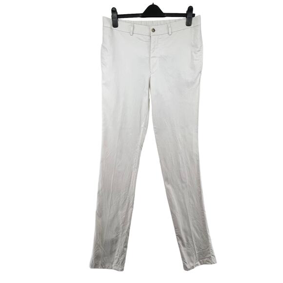 Ted Baker Pants Size 36 R White Straight Leg Dress Back Zip Pocket - Picture 1 of 5